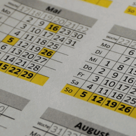 Änderungen im Terminkalender